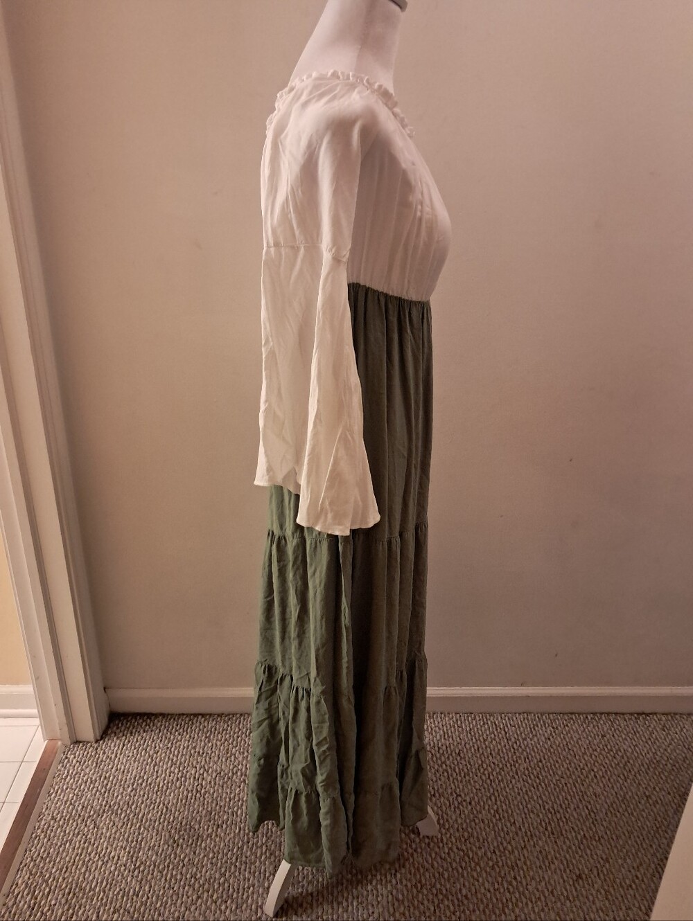 Vtg Y2k Inspired Dress Women's Medium Green White Medieval Ren Faire Costume - Picture 3 of 8